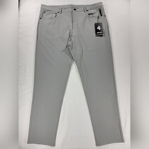 NEW Fourlaps Traverse Pants Mens 40x32 Gray Performance Golf Slim Chino NWT